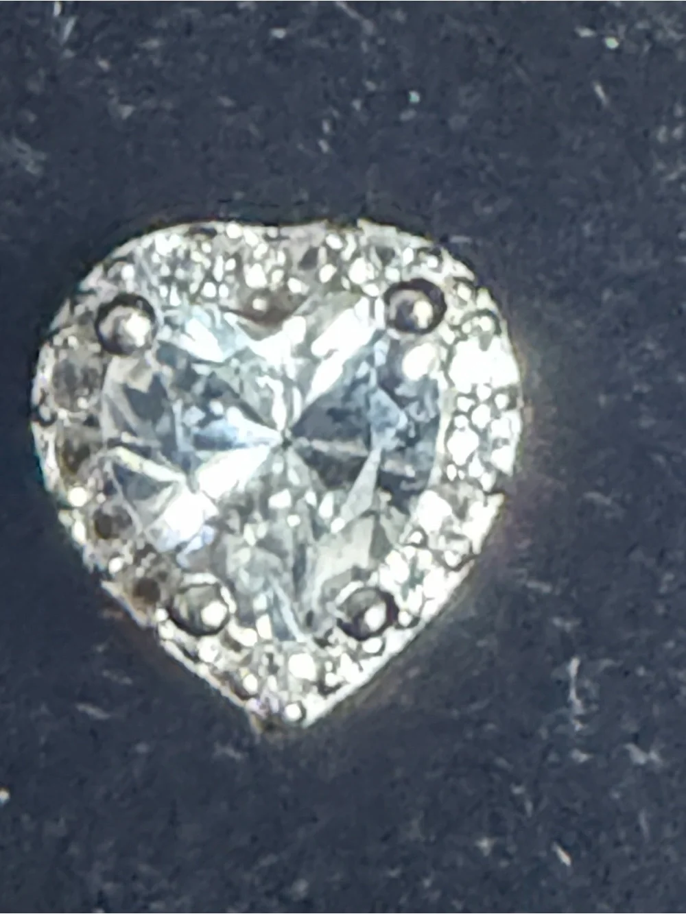 Classic Heart Halo Stud Earrings - Silver Clear